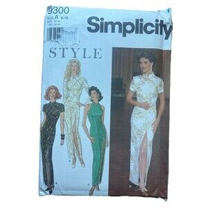 Simplicity 9300 Dress Mandarin Collar Vintage Style Formal Gown Plus Size 6-16